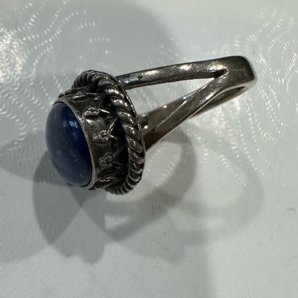 Vintage 925 Sterling Silver Ring Navajo Lapis Lazuli Grace & Gilo SZ. 6.25 RARE - Picture 6 of 15